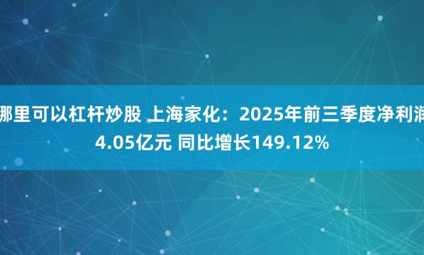 哪里可以杠杆炒股 上海家化:2025年前三季度净利润4.05亿元 同比增长149.12%