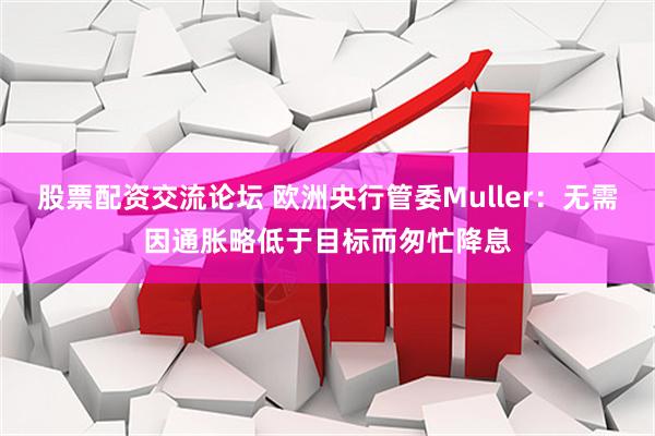 股票配资交流论坛 欧洲央行管委Muller：无需因通胀略低于目标而匆忙降息